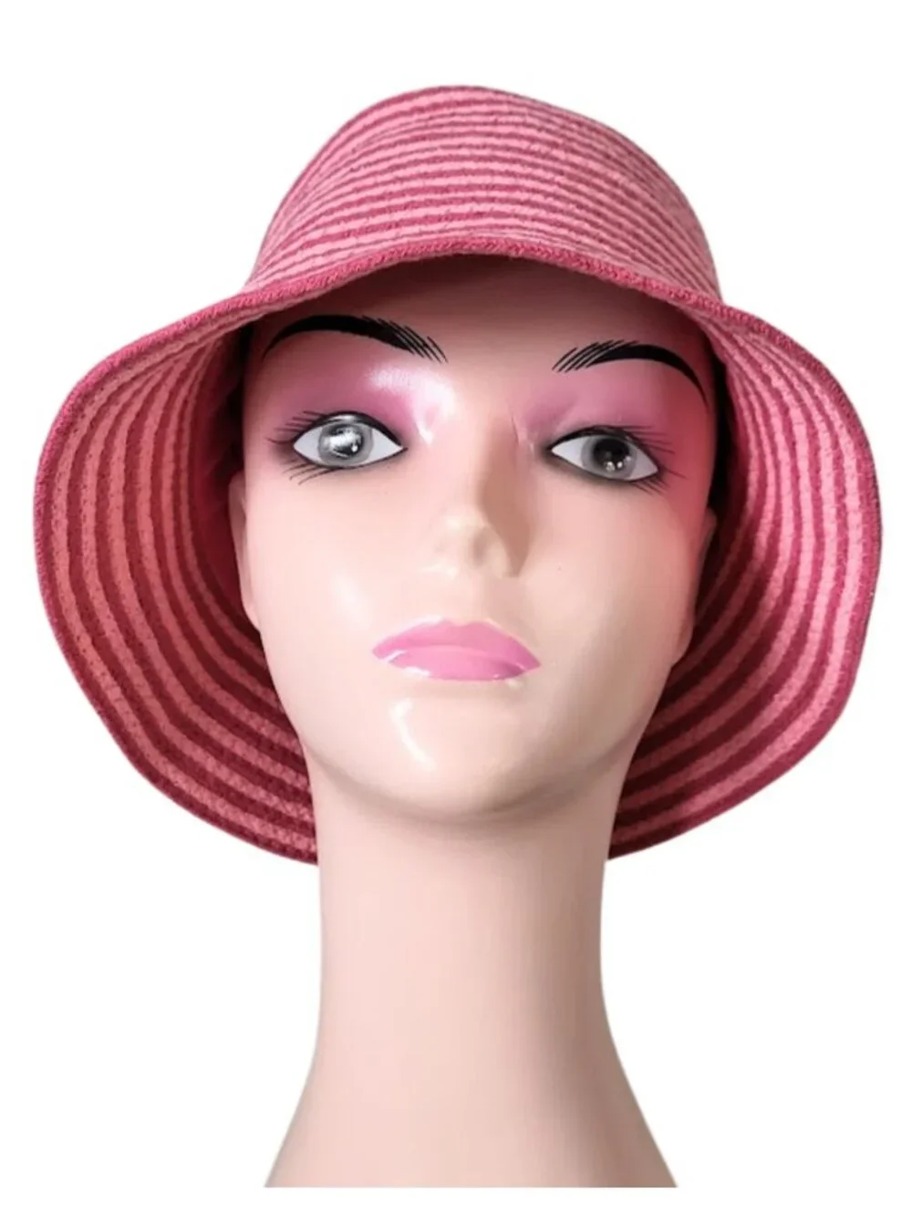 BETMAR New York Pink Striped Cloche-Style Bucket Hat - Women's OS